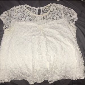 White lace shirt